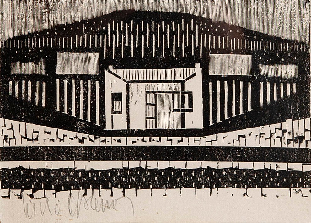 Paraguay, Plaza y Casas. Lívio Abramo. 1964