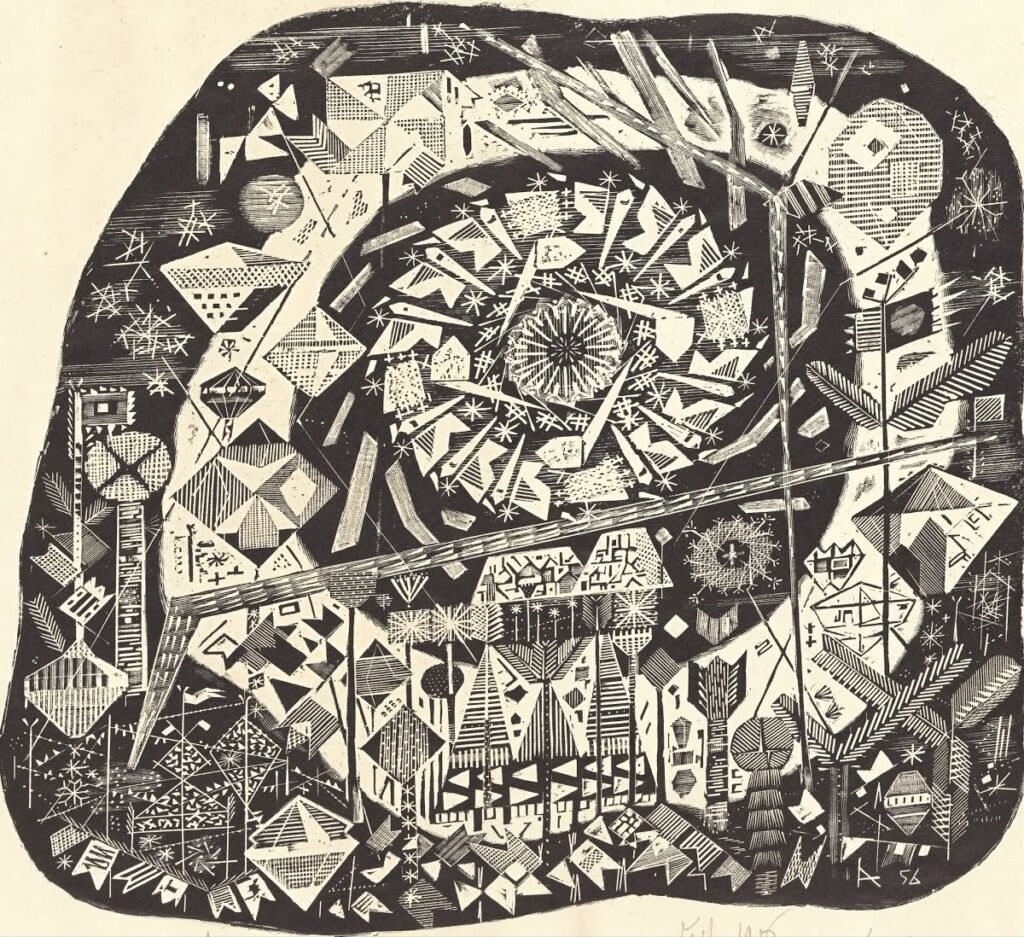 Fiesta (xilografía). Lívio Abramo. 1956