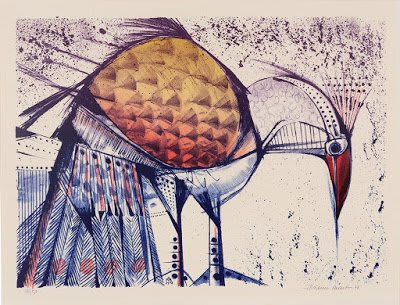 Gatto stilizzato e colorato, opera di Aldemir Martins, che mostra l'artista giocare con forme e colori.