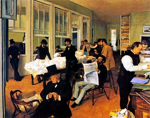 Un Bureau de Coton à La Nouvelle-Orléans. Edgar Degas. 1873