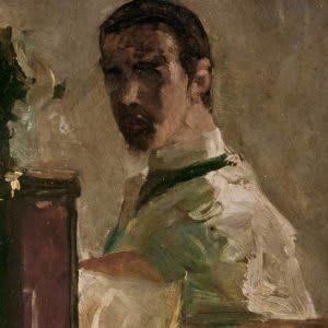 Autoportrait devant un miroir, 1880 – Huile sur carton, 40 x 32 cm – Musée Henri de Toulouse-Lautrec, Albi