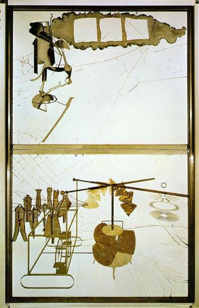 The Large Glass (La Sposa messa a nudo dai suoi Scapoli, anche) di Marcel Duchamp.