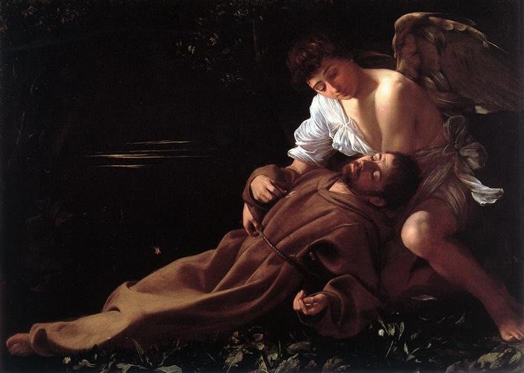 Peinture de Caravaggio, Saint François d'Assise en extase