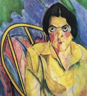 Peinture 'A Boba' d'Anita Malfatti, figure anguleuse et asymétrique.