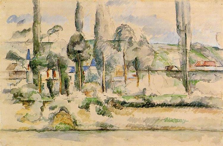 Dipinto di un castello immerso nel paesaggio verde
