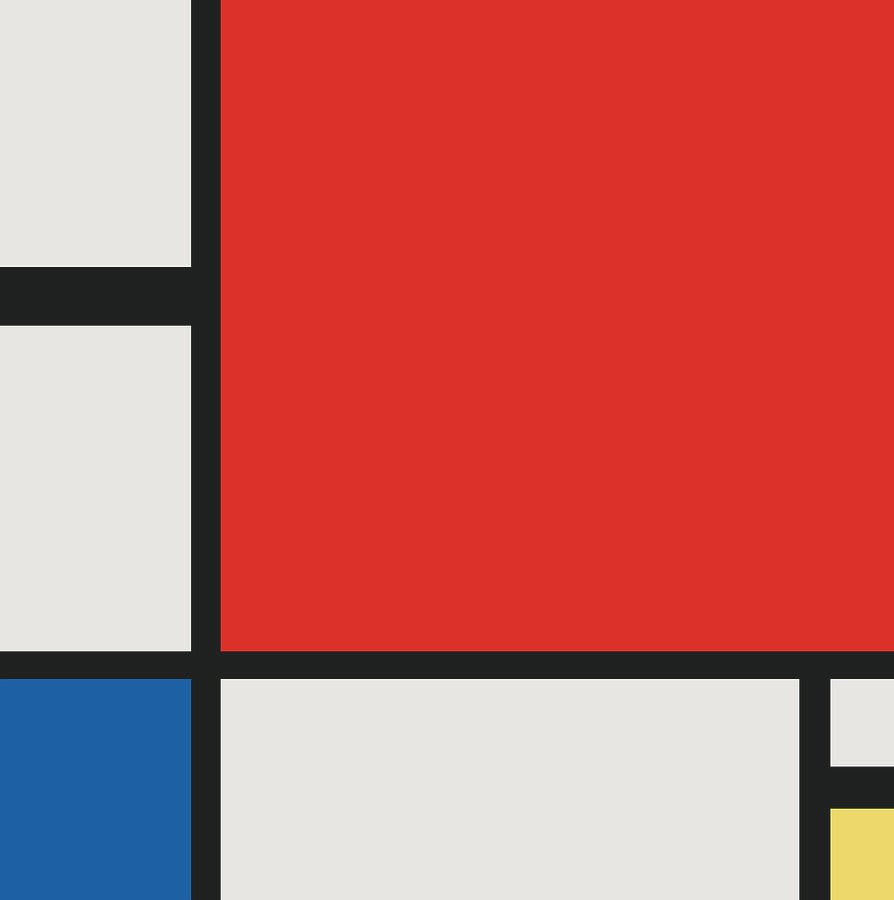 Piet Mondrian - Composizione con Rosso, Blu e Giallo, un esempio iconico del Neoplasticismo