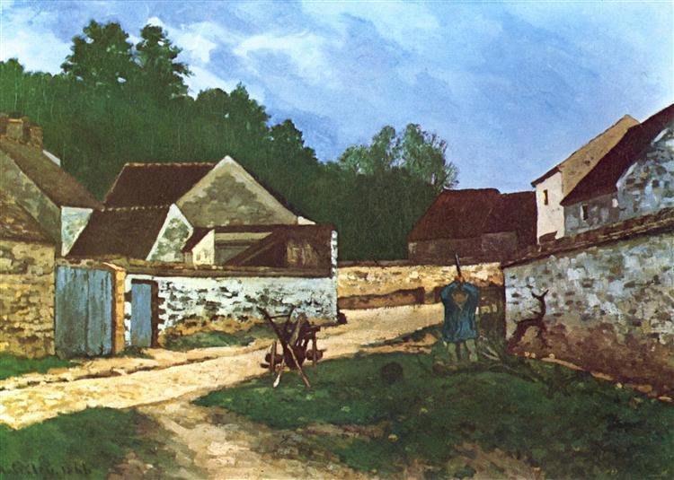 Dorfstraße in Marlotte. Alfred Sisley. 1866