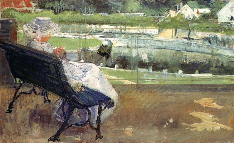 Eine Dame sitzt auf der Veranda, Mary Cassatt, 1880