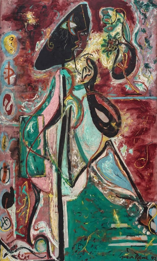 A Mulher da Lua. 1942 - Óleo sobre tela (175,2 x 109,3 cm) - Localização: Coleção Peggy Guggenheim, Veneza, Itália
