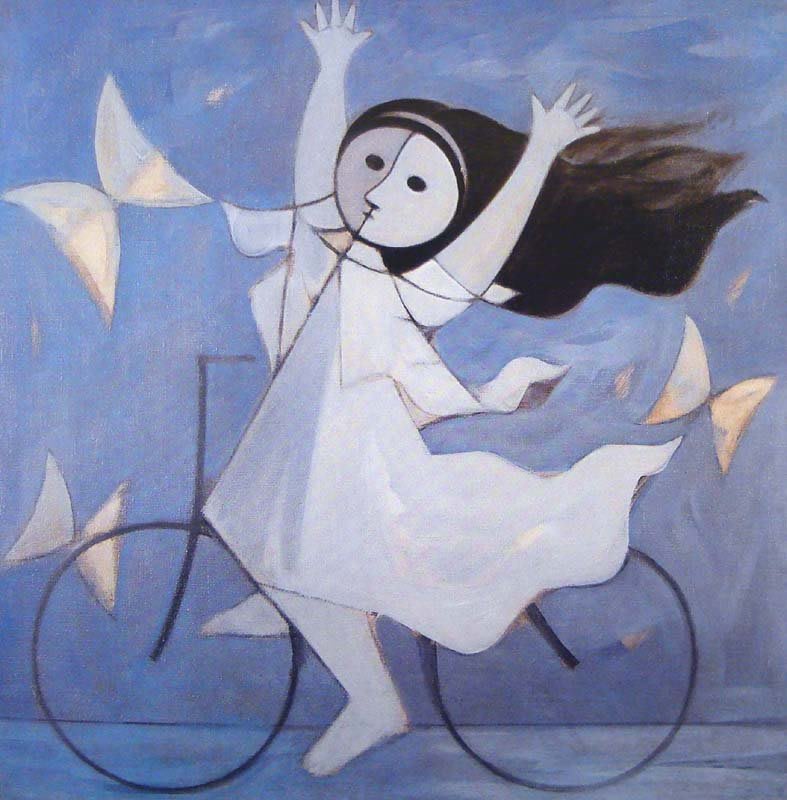 Mädchen mit Fahrrad. Milton Dacosta. 1965