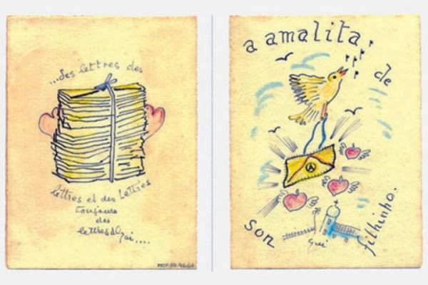 Biglietto disegnato da Guignard per Amalita Fontenelle