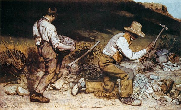 Die Steinklopfer von Gustave Courbet, Ölgemälde aus dem Jahr 1849