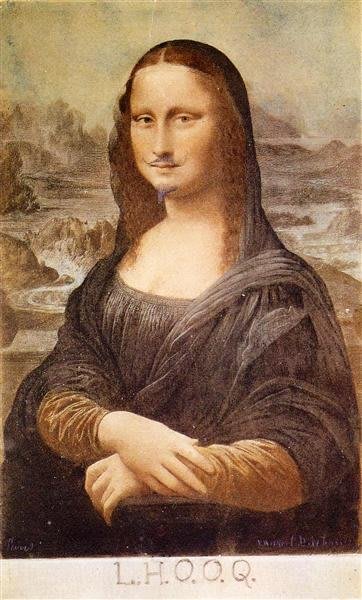 L.H.O.O.Q. Marcel Duchamp. 1919 - Reproduktion (Postkarte)