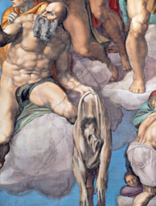 Autoritratto - Cappella Sistina - Pitture di Michelangelo Buonarroti