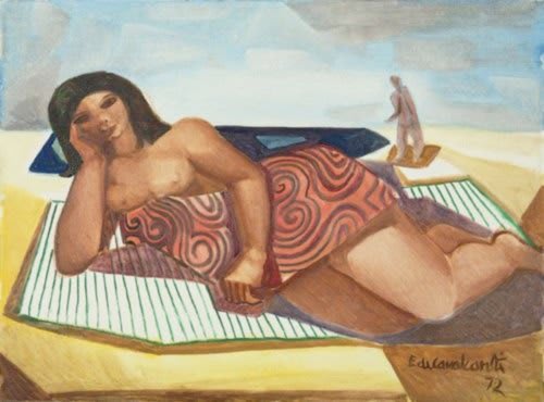 Mulatta sulla Spiaggia. 1972 Emiliano Di Cavalcanti