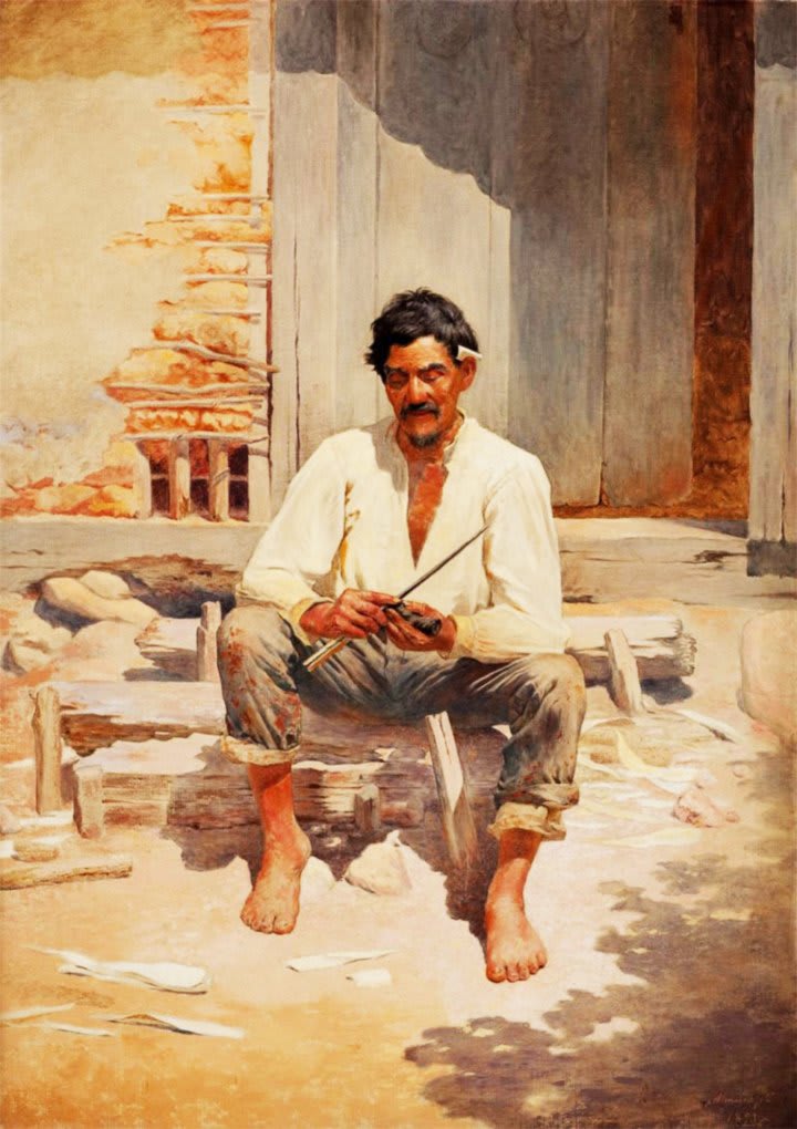 Almeida Júnior - Contadino che sminuzza tabacco