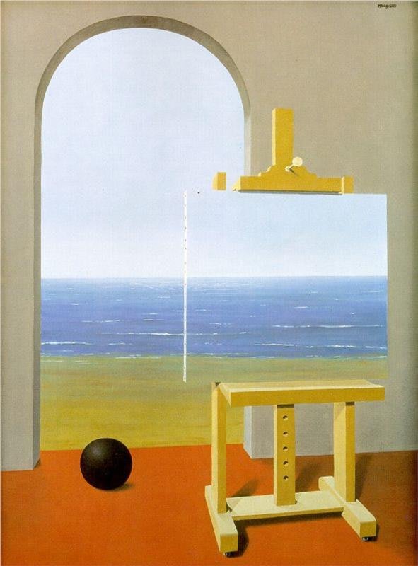 Die menschliche Kondition. René Magritte. 1935 - Öl auf Leinwand (100 x 81 cm) - Privatsammlung