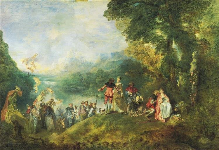 Pellegrinaggio all'Isola di Citera, di Antoine Watteau