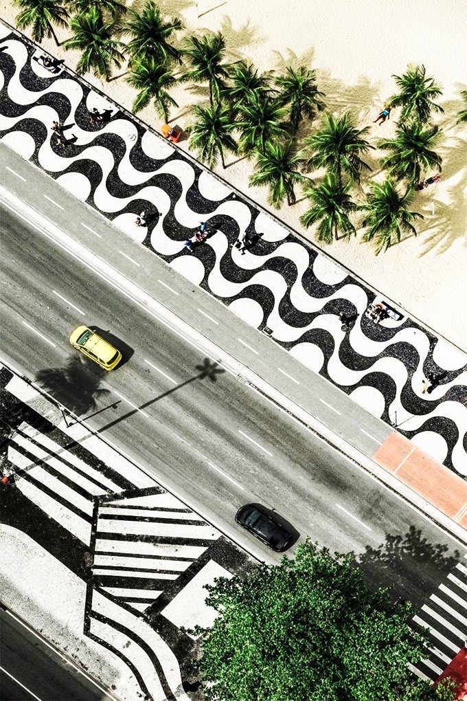 La famosa passeggiata a onde di Copacabana, opera di Roberto Burle Marx