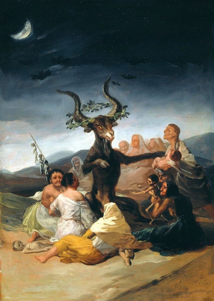 El Aquelarre o Il Sabba delle Streghe. Francisco de Goya. 1789 - Olio su tela (44 x 31 cm) - Luogo: Museo Lázaro Galdiano, Madrid