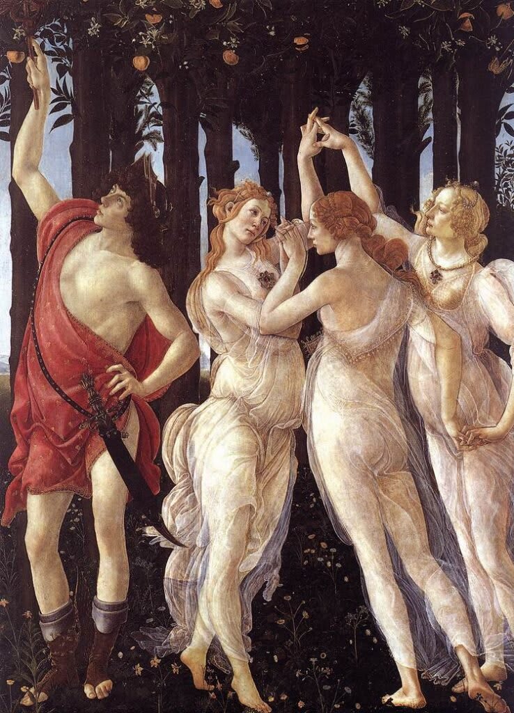 Mercurio e le Tre Grazie (dettaglio de 'La Primavera' del Botticelli)