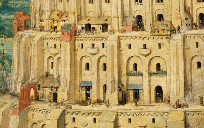 Detail aus Der Turmbau zu Babel. Pieter Bruegel der Ältere. 1563 – Öl auf Holz (114 x 155 cm) – Ort: Kunsthistorisches Museum, Wien (Österreich)