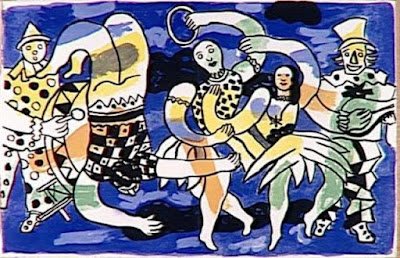Akrobaten und Clowns. Gemälde von Fernand Léger.