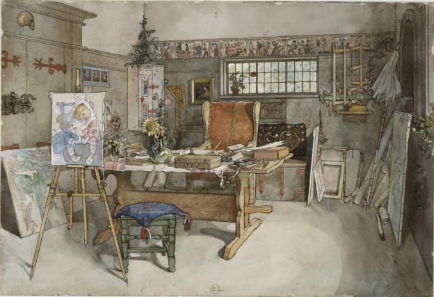 Das Atelier von Karin, gemalt von Carl Larsson