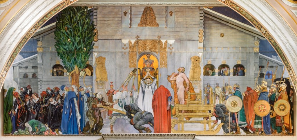 Midvinterblot. Carl Larsson. 1911-1915 - Öl auf Leinwand (640 x 1360 cm) - Standort: <em><strong>Nationales Museum von Schweden</strong></em>