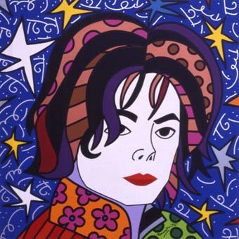 Ein farbenfrohes Gemälde von Romero Britto