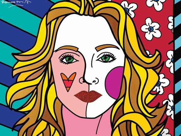 Ein farbenfrohes Gemälde von Romero Britto