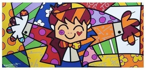 Ein farbenfrohes Gemälde von Romero Britto