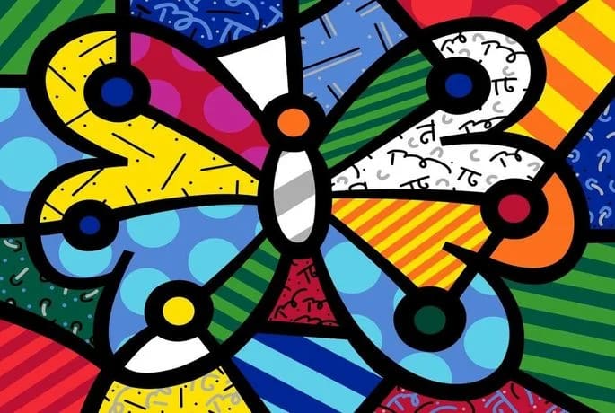 Ein farbenfrohes Gemälde von Romero Britto