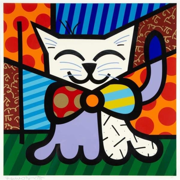 Ein farbenfrohes Gemälde von Romero Britto
