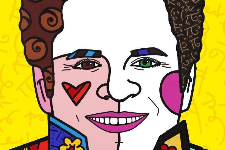 Ein farbenfrohes Gemälde von Romero Britto