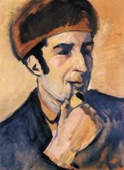 Porträt von Franz Marc, gemalt von August Macke. 1910
