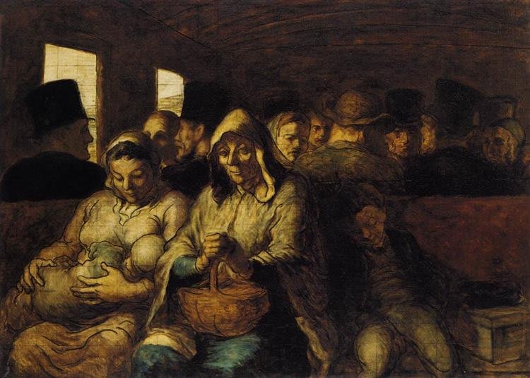 Die dritte Klasse. Honoré Daumier. 1862-64