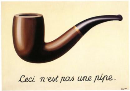 Die Verräterische Bilder von René Magritte (Dies ist keine Pfeife)