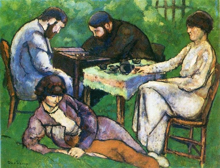 Gemälde 'Schachspiel' von Marcel Duchamp