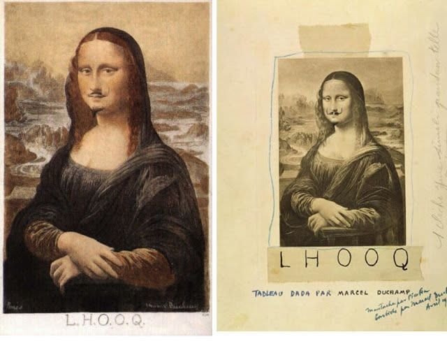 Mona Lisa mit Schnurrbart und Ziegenbart, Duchamps L.H.O.O.Q.