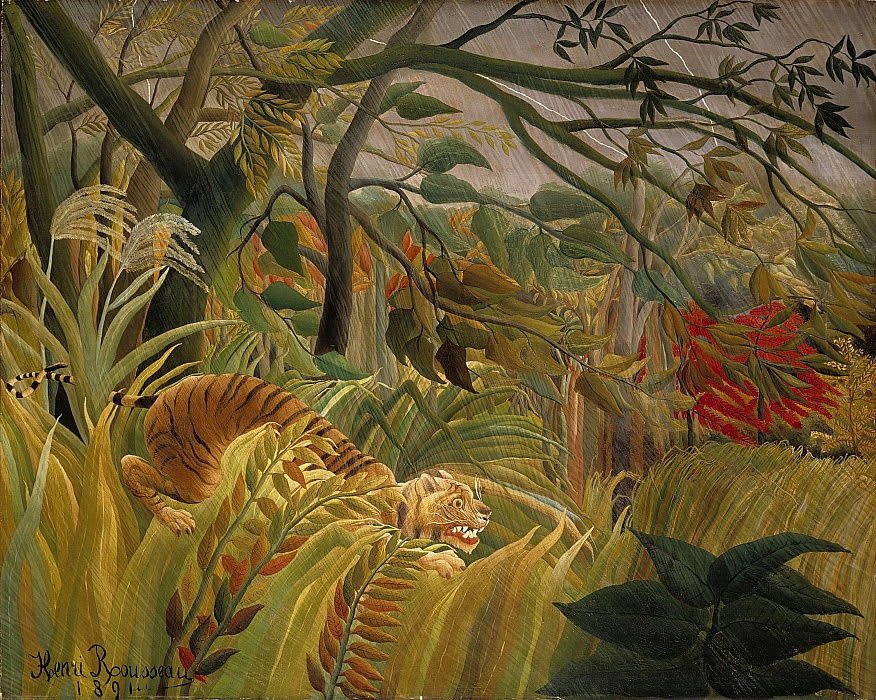 Tiger im tropischen Sturm. Henri Rousseau. 1891 - Standort: National Gallery, London