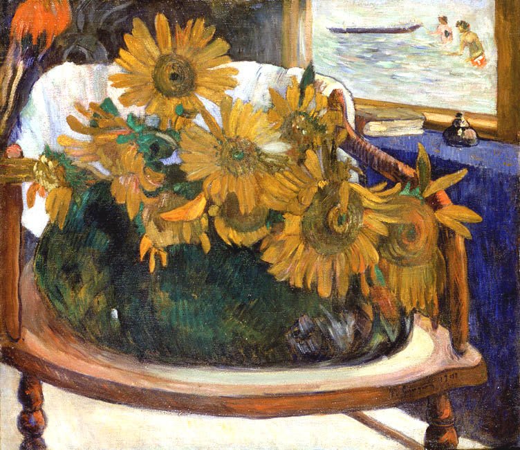 Sonnenblumen in einem Sessel. 1901