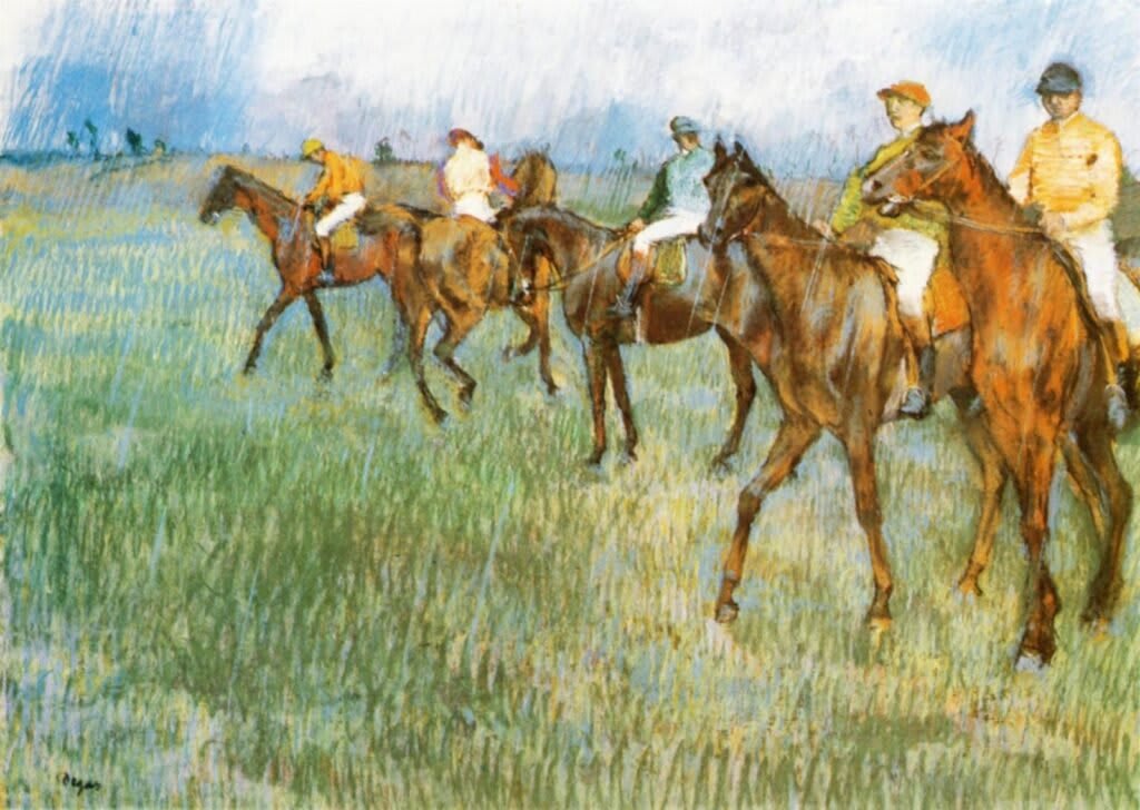 - Jockeys im Regen. Edgar Degas. 1880-81