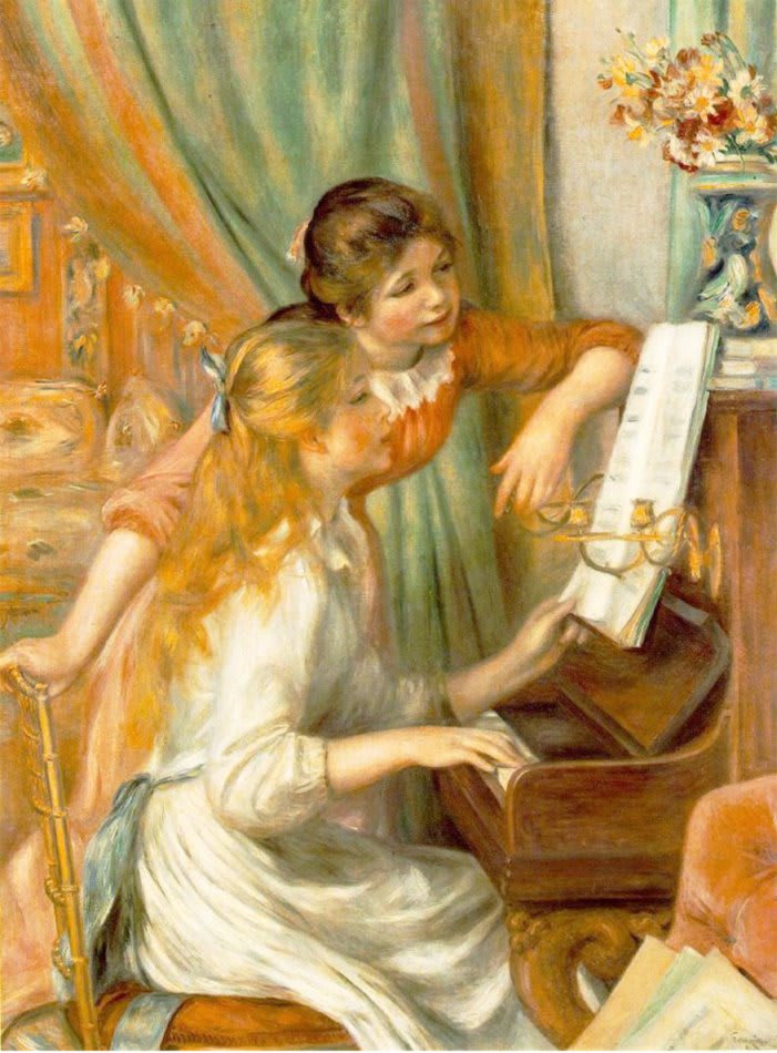 Mädchen am Klavier, ein bekanntes Werk von Auguste Renoir